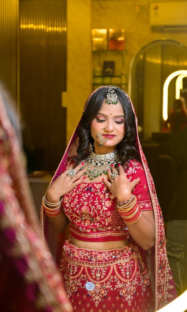 Bridal makeup and styling by Glam Girl Makeup Studio, Varanasi
